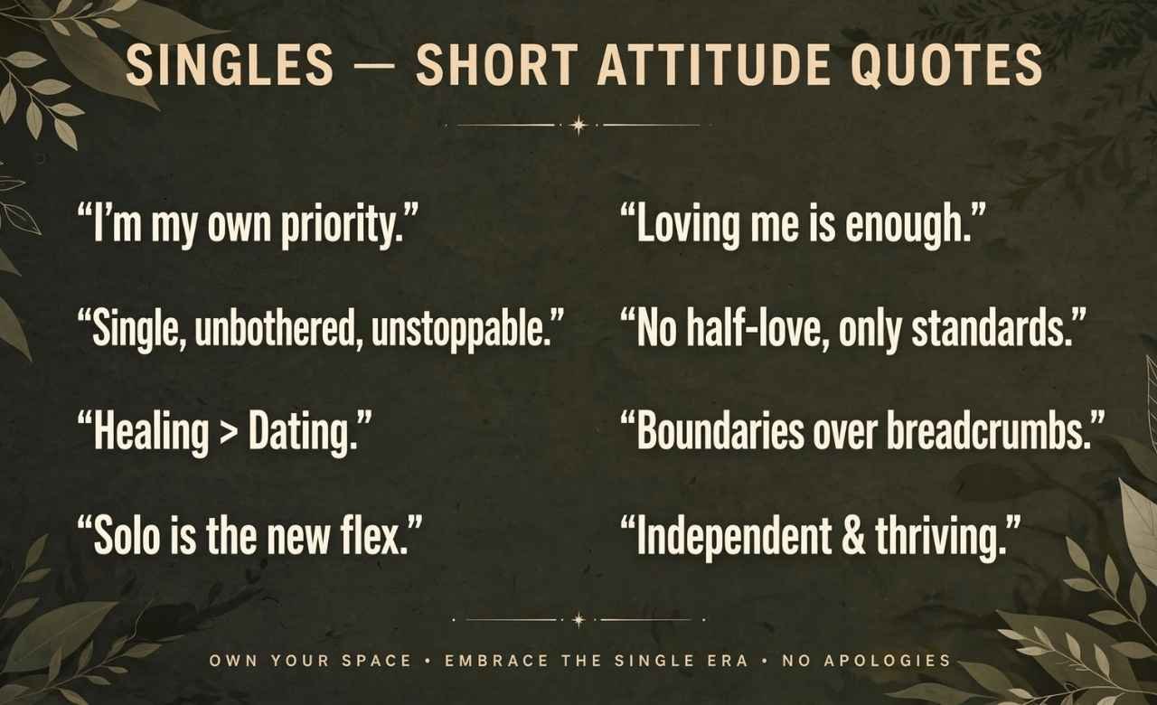 Short Attitude Single Quotes for Singles