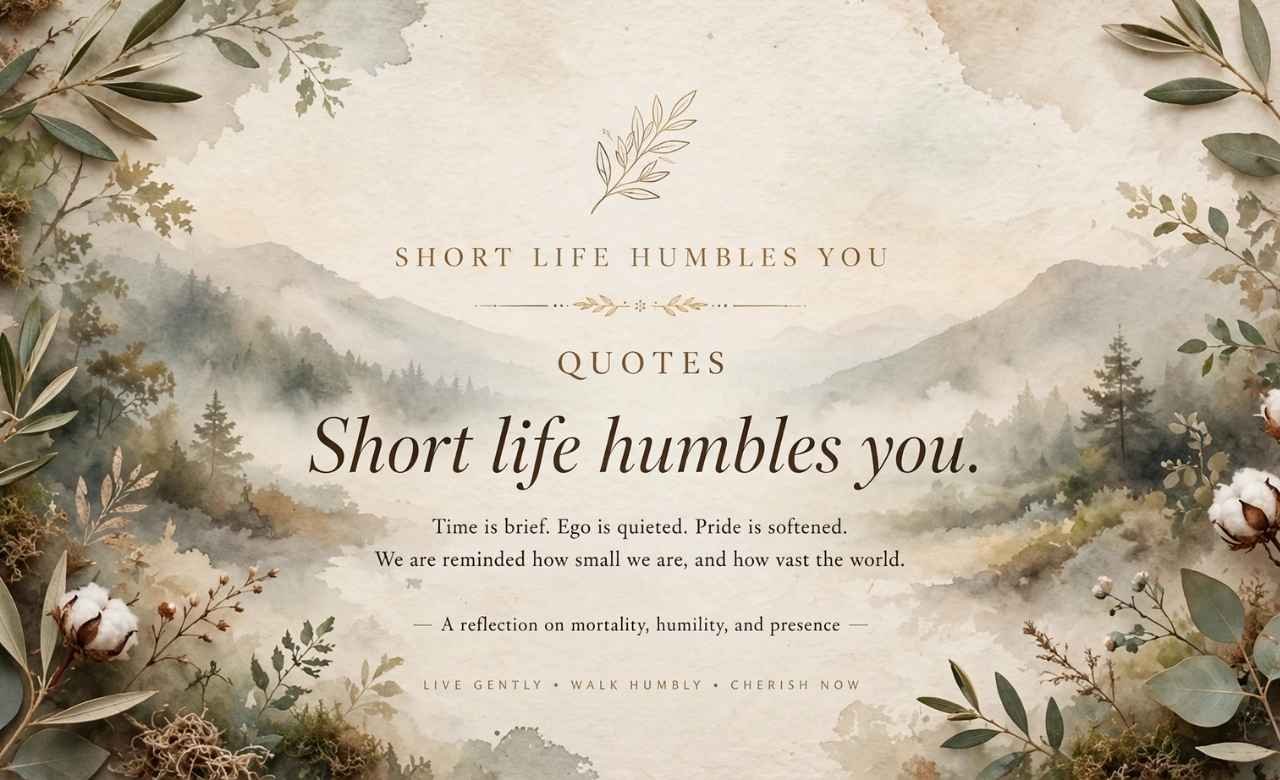 Short Life Humbles You Quotes